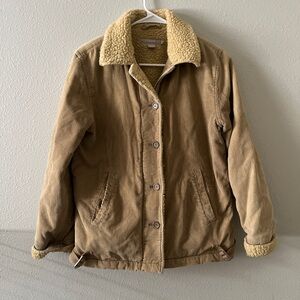 Jcrew CorduroyTan Jacket with Sherpa Lining Women’s small vintage y2k